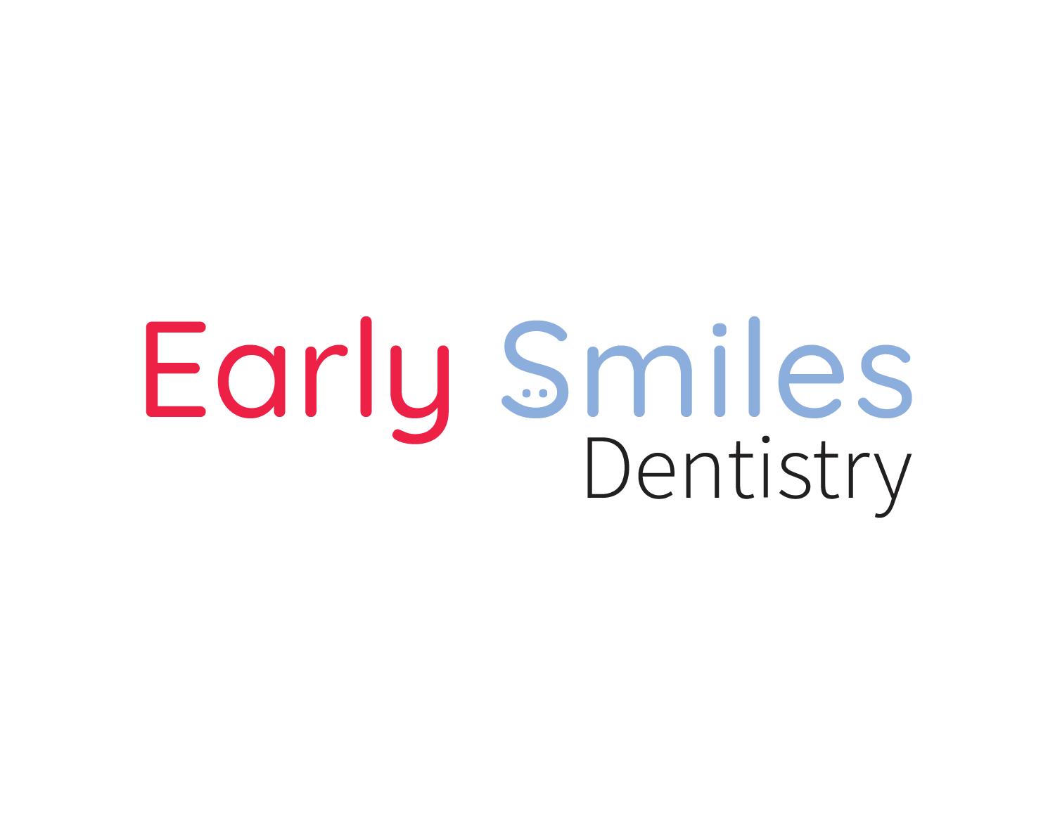 This all-Text
				logo showcases the words Early Smiles Dentistry. Early Smiles is in a
				more rounded sans serif font compared to the black font dentistry uses.
				The color of the word Early is red, while Smiles uses a dull blue color.
				In addition, the S in smiles has a smile within it.